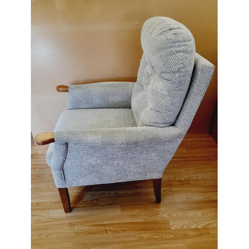 198 - Fabric Covered Fireside Chair. 110cm High, 77cm x 82cm. Collection Only.