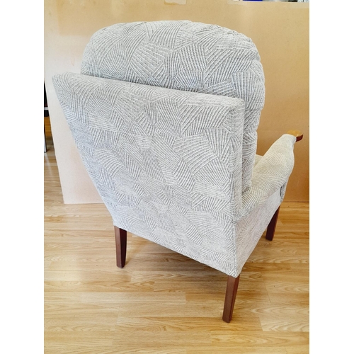 198 - Fabric Covered Fireside Chair. 110cm High, 77cm x 82cm. Collection Only.