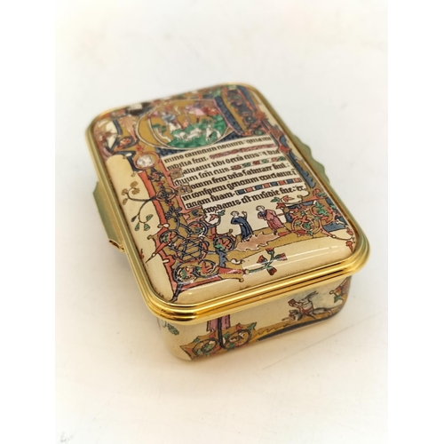 199 - Boxed Halcyon Days Enamels Limited Edition 31/150 'The Macclesfield Psalter' Trinket Box.