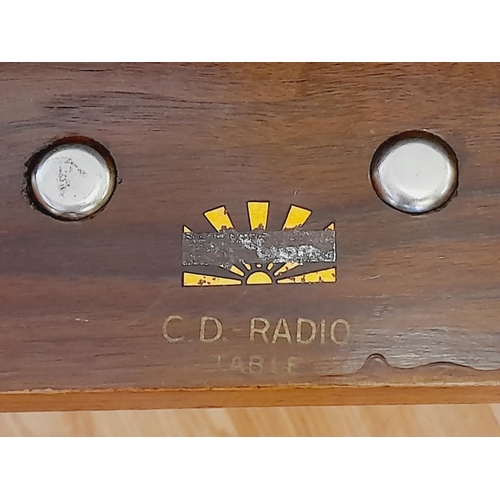 201 - 1930's Walnut Drop Fronted Hall Table. Stamped C.D.Radio to Inside. 68cm High, 61cm x 33cm. Collecti... 