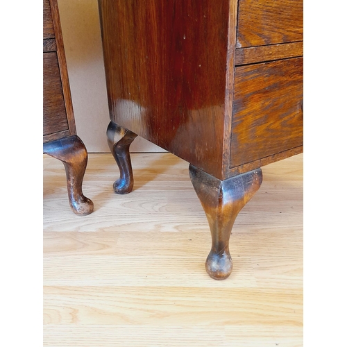 356 - 2 x Mid Century Oak 4 Drawer Units. 67cm High, 35.5cm x 35.5cm. Collection Only.
