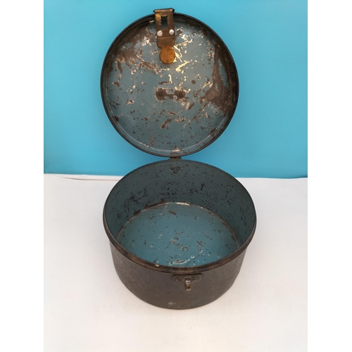 359 - Metal Hat Case, Coronation Pen Knife, Cut Throat Razor, Truncheon, Police Hats, Handcuffs, Leather C... 