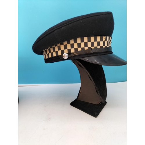 359 - Metal Hat Case, Coronation Pen Knife, Cut Throat Razor, Truncheon, Police Hats, Handcuffs, Leather C... 