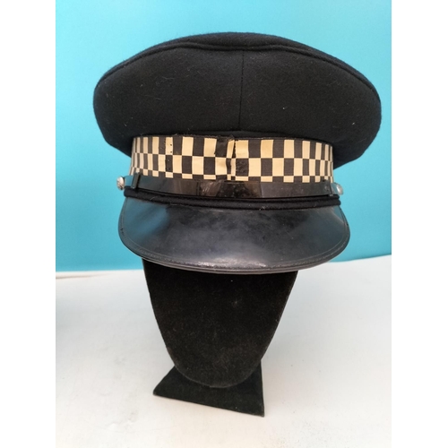 359 - Metal Hat Case, Coronation Pen Knife, Cut Throat Razor, Truncheon, Police Hats, Handcuffs, Leather C... 