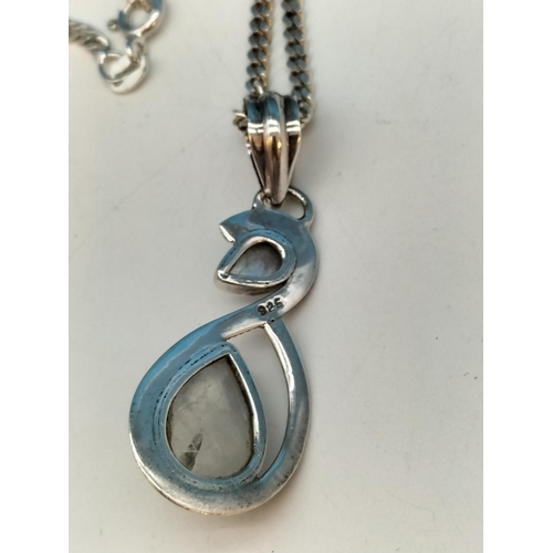 376 - 925 Silver Moonstone Pendant and 925 19
