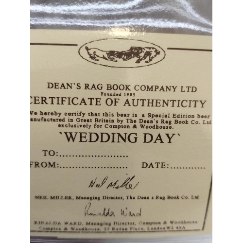 66 - Boxed Dean's Rag Book Co Special Edition 'Wedding Day Bride and Groom' Bears with Tags and Certifica... 