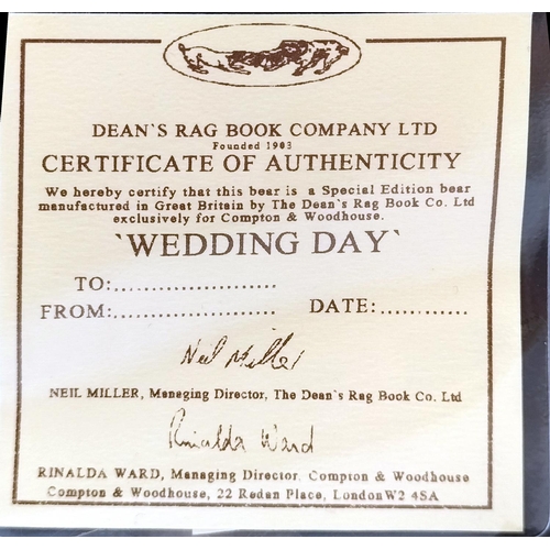66 - Boxed Dean's Rag Book Co Special Edition 'Wedding Day Bride and Groom' Bears with Tags and Certifica... 