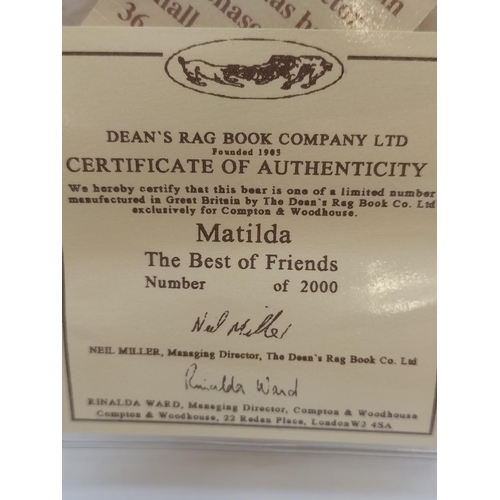67 - Boxed Dean's Rag Book Co Limited Edition of 2000 'Matilda' Bear with Tags and Certificate.