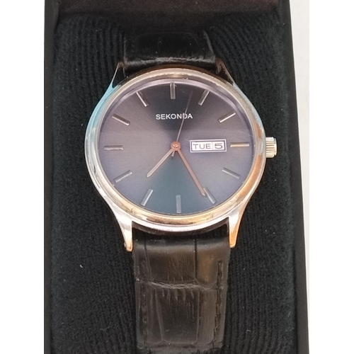 104 - Boxed Sekonda Mens Day/Date Watch, Nurses Fob Watch plus a Quantity of New Watch Straps