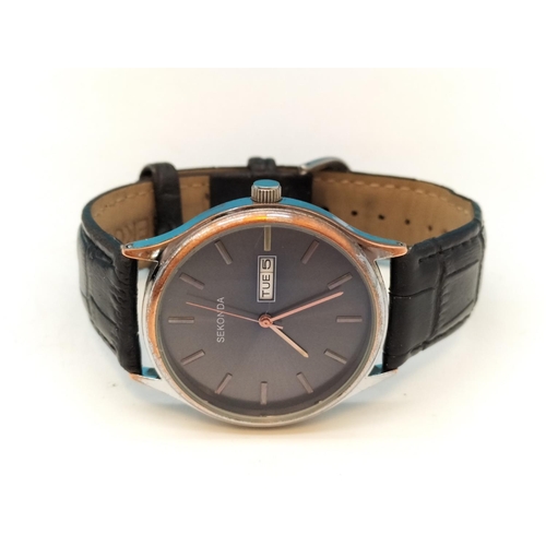 104 - Boxed Sekonda Mens Day/Date Watch, Nurses Fob Watch plus a Quantity of New Watch Straps