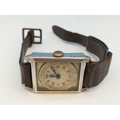 12 - Military Connection Silver Cased Watch with Mother of Pearl Dial. To SGT W.S. Smythe No 1428343 Roya... 