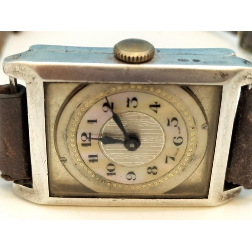 12 - Military Connection Silver Cased Watch with Mother of Pearl Dial. To SGT W.S. Smythe No 1428343 Roya... 