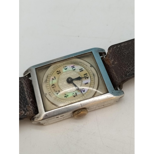12 - Military Connection Silver Cased Watch with Mother of Pearl Dial. To SGT W.S. Smythe No 1428343 Roya... 