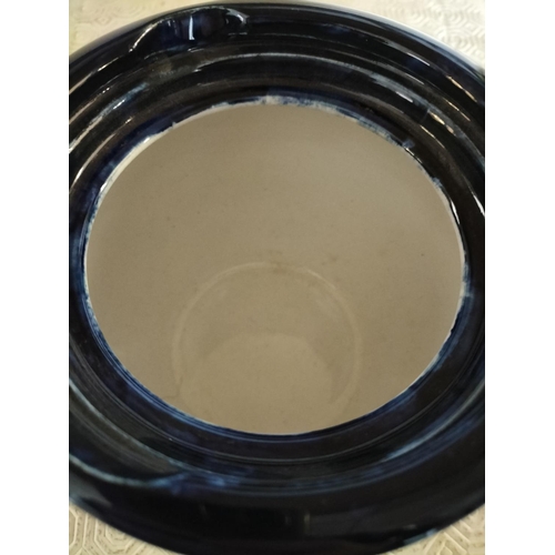 13 - Majolica Tobacco Jar with Locking Lid. Unmarked. 13cm High, 13.5cm Diameter.