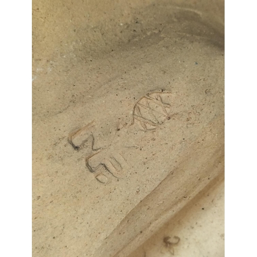 14 - Majolica Wall Mask of Jesus Marked Walter u Franzl to Back and Dated 1934. 33cm High, 22cm x 19cm.