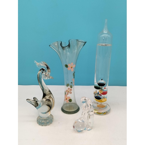 183 - Collection of Glass Ware Items (4) to include Orrefors Glass Blower Figure, Murano Bird, German Made... 