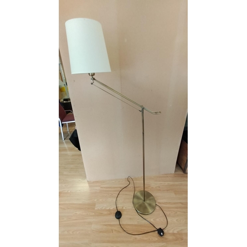 185 - Modern Antique Gold Finish 2 Position Floor Lamp W/O. Full Height 180cm including Shade. Collection ... 
