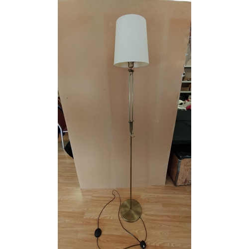 185 - Modern Antique Gold Finish 2 Position Floor Lamp W/O. Full Height 180cm including Shade. Collection ... 