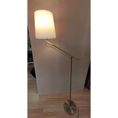 185 - Modern Antique Gold Finish 2 Position Floor Lamp W/O. Full Height 180cm including Shade. Collection ... 