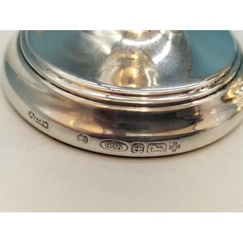 25 - Pair of 925 Silver Squat Candlesticks. 4cm Tall.