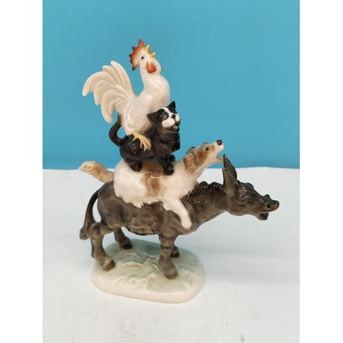 30 - Rare Hutschenreuther (Germany) Brothers Grimm Bremen Musicians 20cm Figure, c1950's.