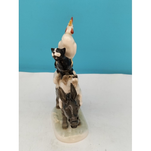 30 - Rare Hutschenreuther (Germany) Brothers Grimm Bremen Musicians 20cm Figure, c1950's.