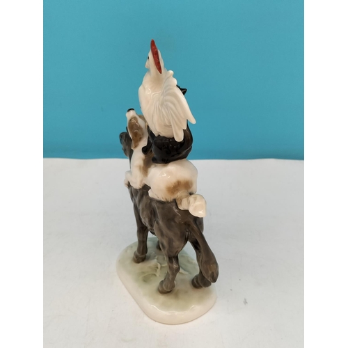 30 - Rare Hutschenreuther (Germany) Brothers Grimm Bremen Musicians 20cm Figure, c1950's.