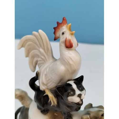 30 - Rare Hutschenreuther (Germany) Brothers Grimm Bremen Musicians 20cm Figure, c1950's.