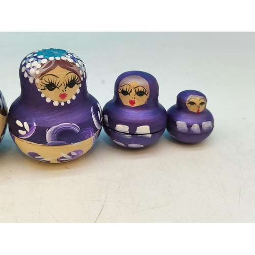 343 - 7 Piece Russian Nesting Dolls. Tallest 12cm.