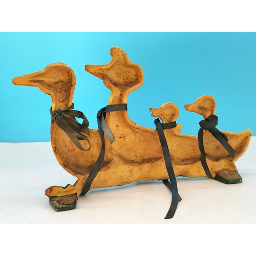 344 - Cast Iron Duck Family Doorstop. 15cm High x 26cm.