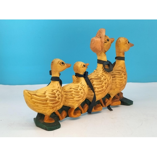 344 - Cast Iron Duck Family Doorstop. 15cm High x 26cm.