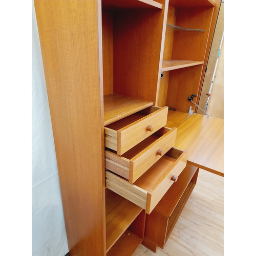 349 - Four Piece Uldum Interiors (Denmark) Unit with Drop Down Cocktail Cabinet, Open Base Unit, Smoked Gl... 