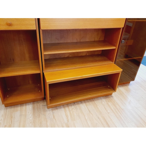 349 - Four Piece Uldum Interiors (Denmark) Unit with Drop Down Cocktail Cabinet, Open Base Unit, Smoked Gl... 