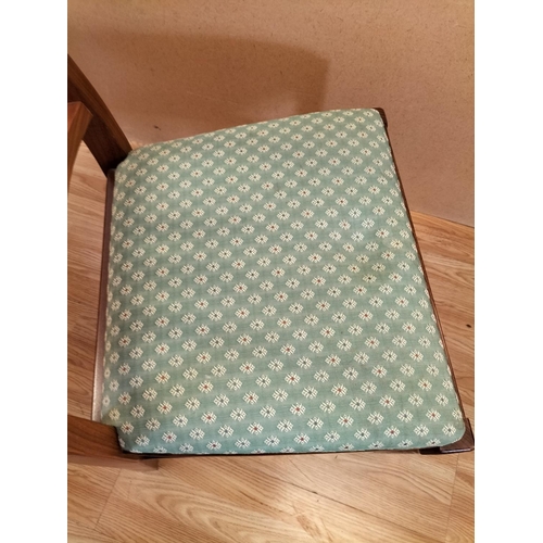 350 - Mid Century Parker Knoll Teak Drop Leaf Dining Table and 4 Fabric Seat Parker Knoll Chairs. Table Cl... 