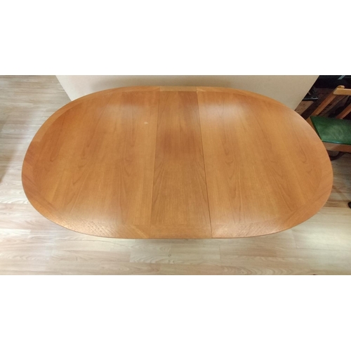 350 - Mid Century Parker Knoll Teak Drop Leaf Dining Table and 4 Fabric Seat Parker Knoll Chairs. Table Cl... 