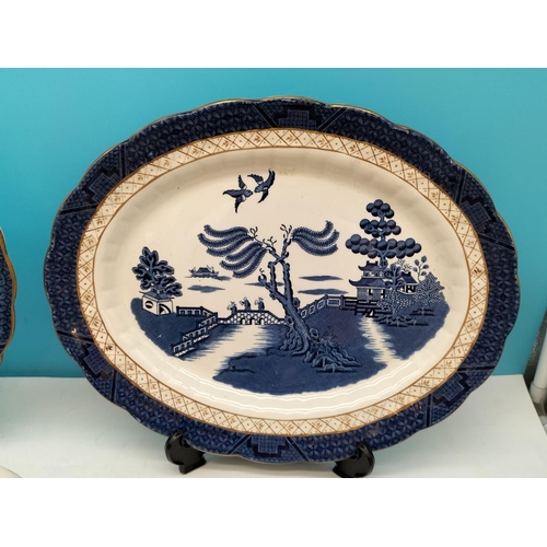 360 - Collection of 18 Pieces of 'Real Old Willow' By Booths and Royal Doulton to include Cups and Saucers... 