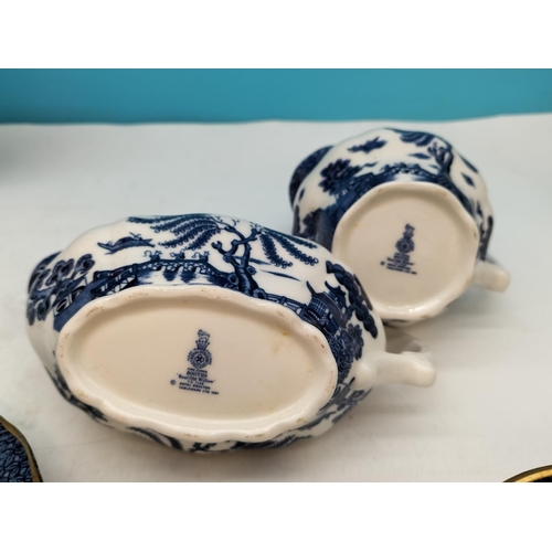 360 - Collection of 18 Pieces of 'Real Old Willow' By Booths and Royal Doulton to include Cups and Saucers... 
