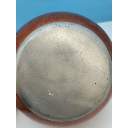 375 - Vibrant Enamelled Metal Bowl plus Matching Tealight Holder. Bowl 13cm High, 18cm Diameter.