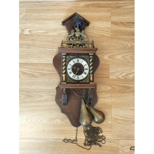 378 - Vintage 1970's Clocks (3), West German Cuckoo Clock, Dutch Wall Clock and a Westminster Chime Clock.... 