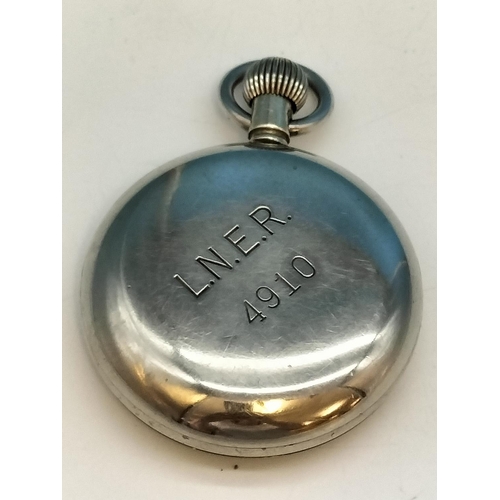 4 - Selex Ex Railway Mans Pocket Watch for London North Eastern Railway No 4910.