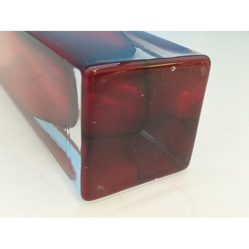 42 - Aseda Glasbruk (Sweden) Ruby Red Sommerso Style 17.5cm Vase.