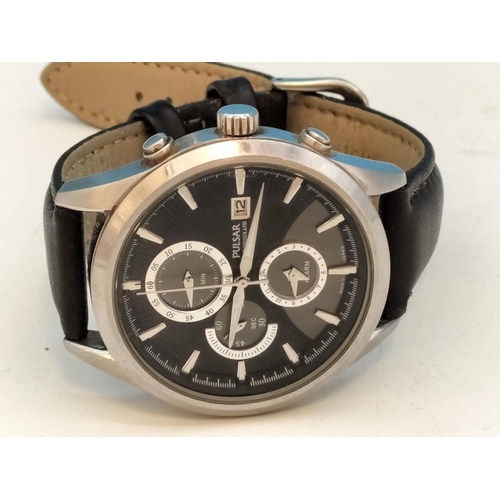 49 - Pulsar Chronograph 50 Metre Wrist Watch. Model No YM62-X225.