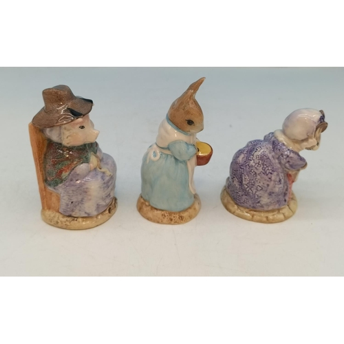 50 - Boxed Royal Albert Beatrix Potter Figures (3), And This Little Pig Had None, Lady Mouse Makes a Curt... 