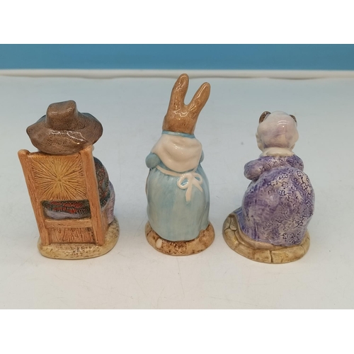 50 - Boxed Royal Albert Beatrix Potter Figures (3), And This Little Pig Had None, Lady Mouse Makes a Curt... 