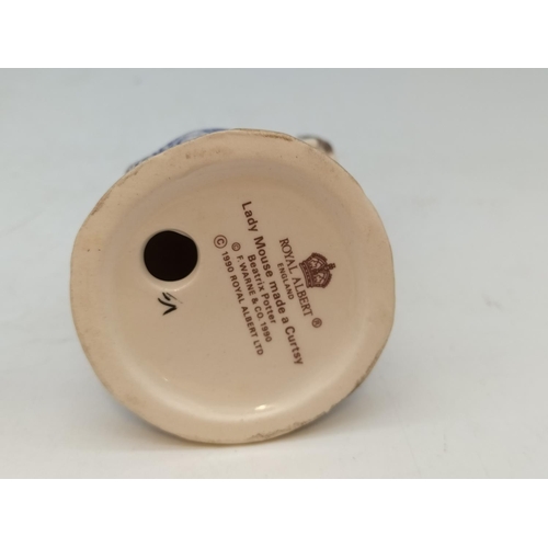 50 - Boxed Royal Albert Beatrix Potter Figures (3), And This Little Pig Had None, Lady Mouse Makes a Curt... 