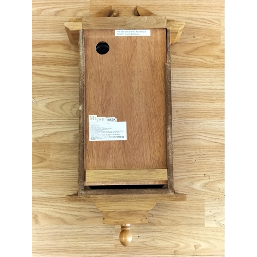 542 - Daniel Dakota Westminster Chime Wall Clock. 58cm x 26cm x 11cm.