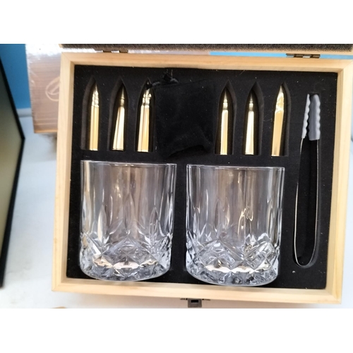 543 - Boxed Set of 4 Ultra Clarity Crystal Glasses plus 2 x Boxed 'To My Love' Whisky Glass Gift Sets. One... 