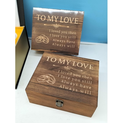 543 - Boxed Set of 4 Ultra Clarity Crystal Glasses plus 2 x Boxed 'To My Love' Whisky Glass Gift Sets. One... 