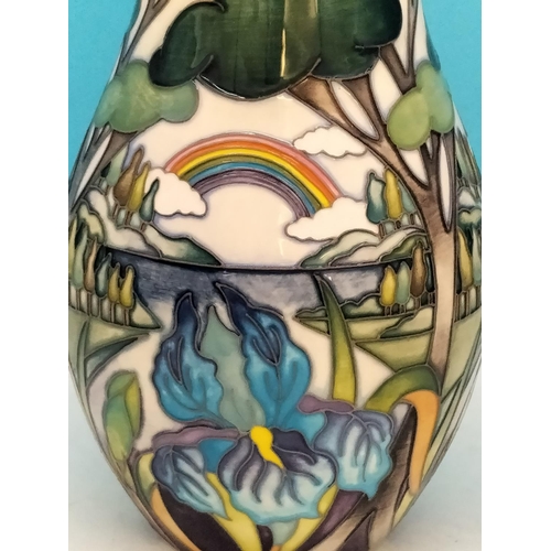 55 - Boxed Moorcroft 18.5cm Trial Vase in the 'Rainbow Lake' Design By Nicola Slaney. Shape 117.