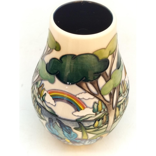 55 - Boxed Moorcroft 18.5cm Trial Vase in the 'Rainbow Lake' Design By Nicola Slaney. Shape 117.